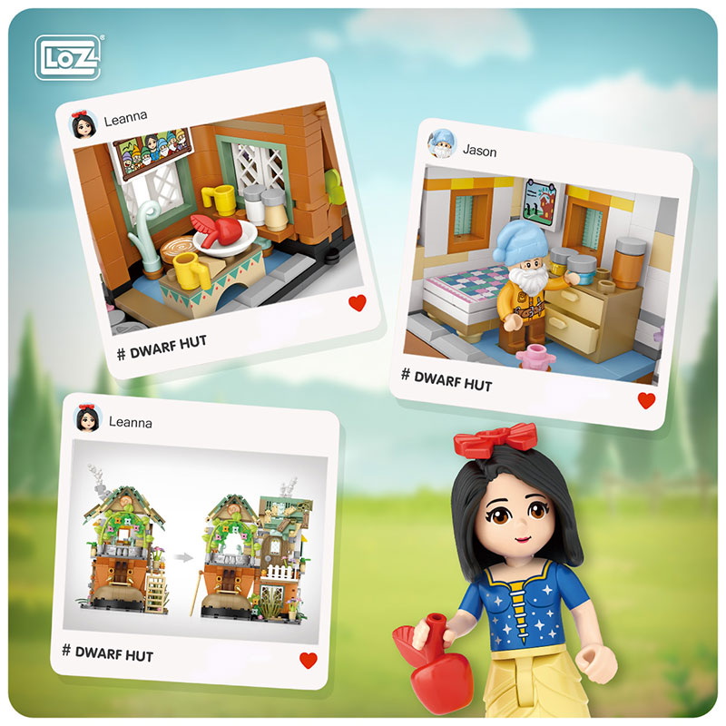 Bộ mô hình lắp ráp nhân vật cô bé quàng khăn đỏ/bạch tuyết