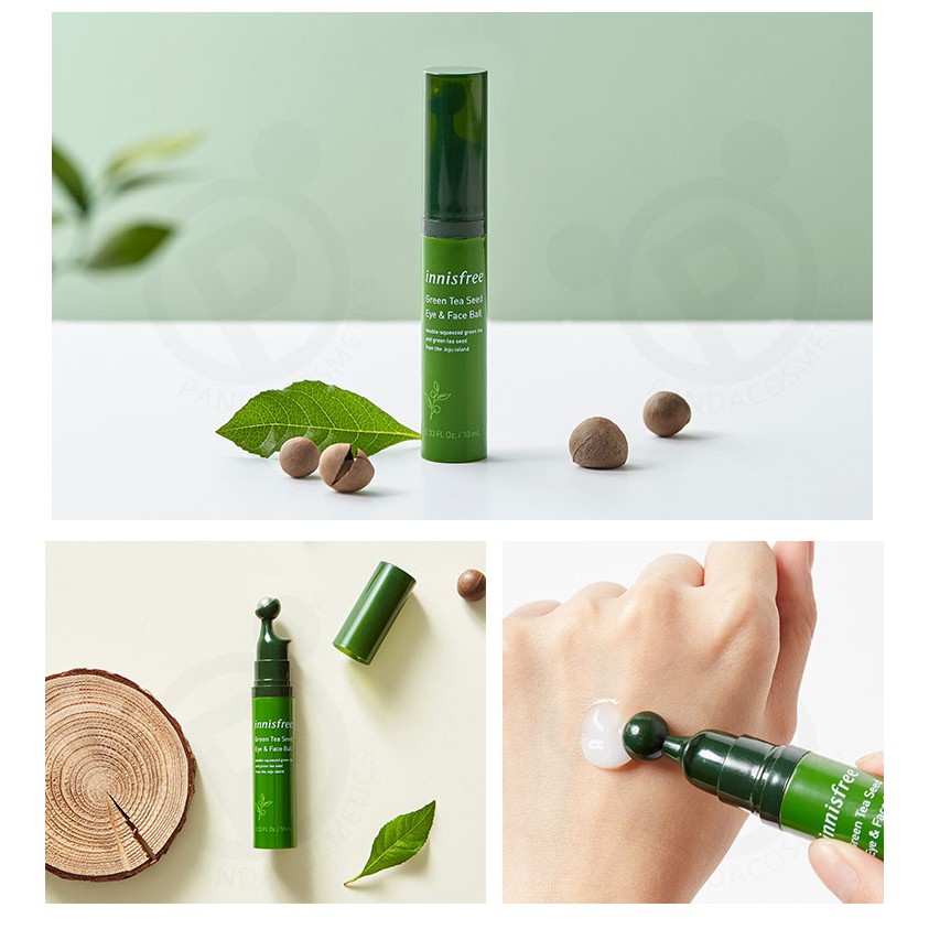 Thanh Lăn Dưỡng Mắt Trị Thâm- Dưỡng Da Mặt Innisfree Green Tea Seed Eye & Face Ball