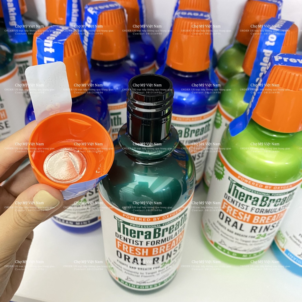 NHẬP MỸ - NƯỚC SÚC MIỆNG THERABREATH 24-HOUR FRESH BREATH KHỬ MÙI HIỆU QUẢ