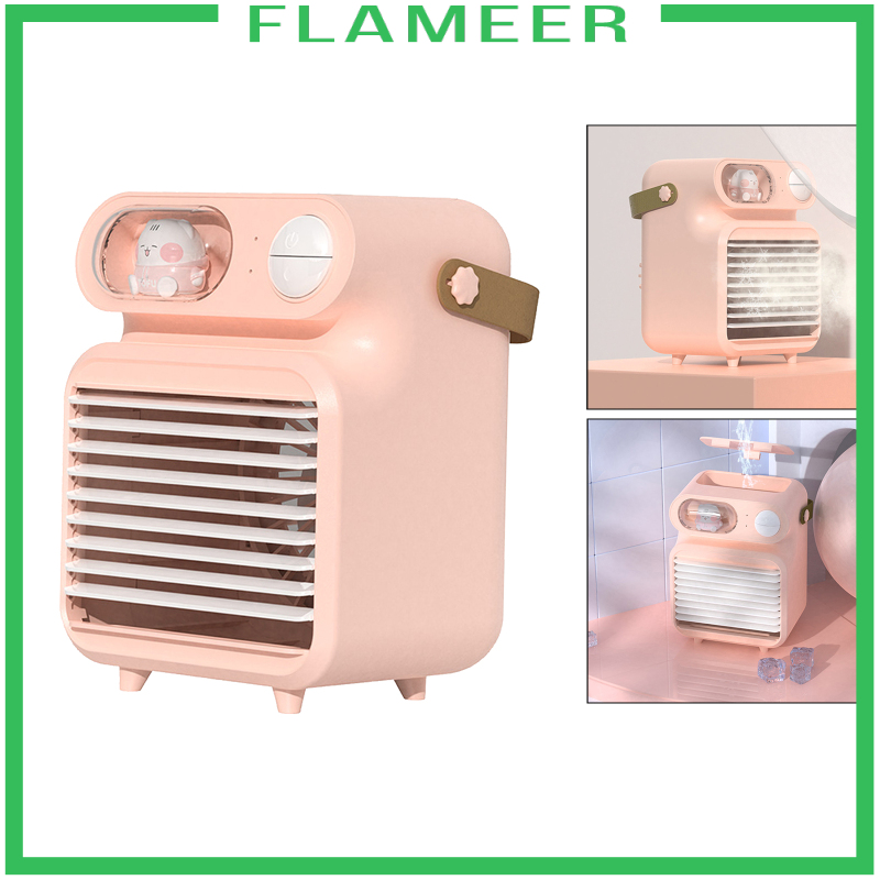 [FLAMEER]Air Conditioner Humidifier Fan 4000mAh with 150ml Ice Water Tank for Room