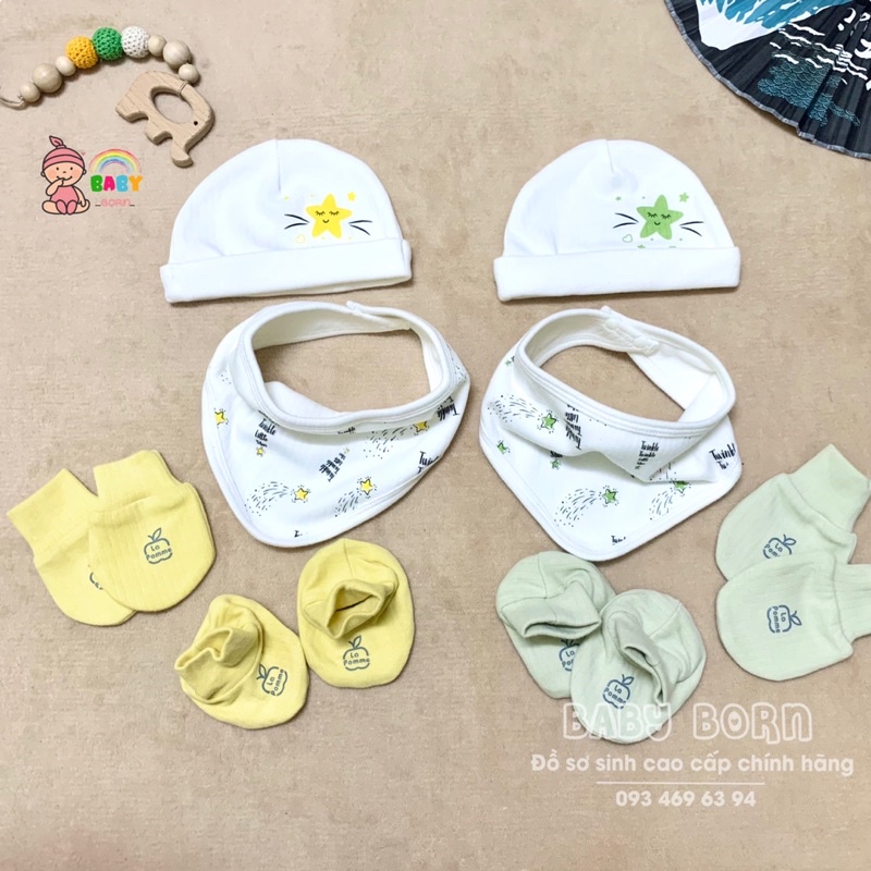 Lapomme - Bộ dài tay cúc giữa ngôi sao nhỏ Rayon Cotton mềm mại