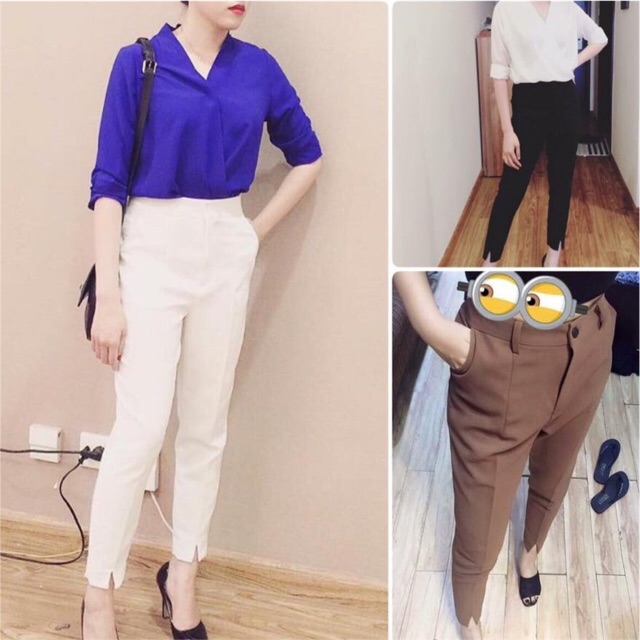 Quần baggy xẻ gấu