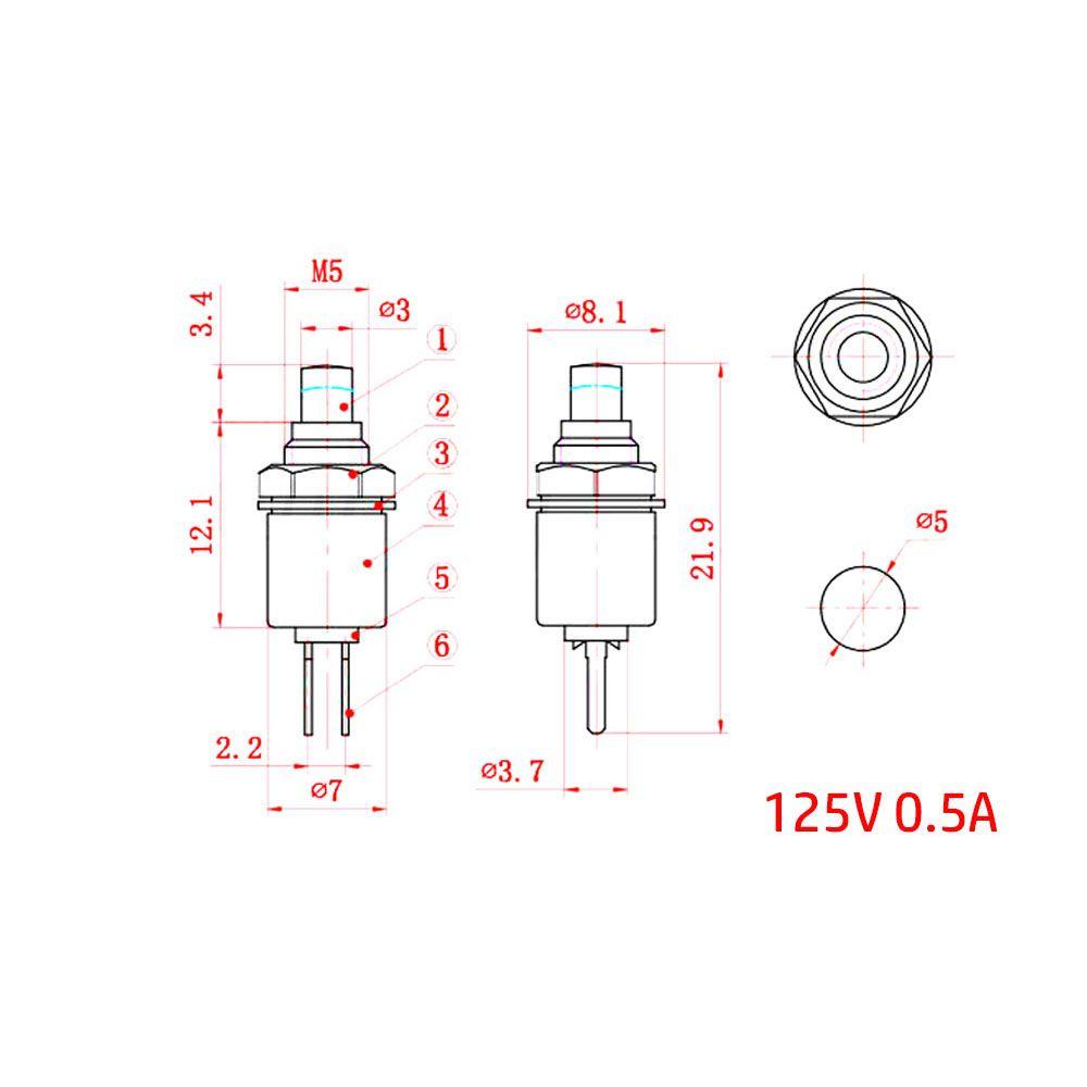 10 Công Tắc Khởi Động Tự Điều Chỉnh DS-402 5mm AC 0.5A 125V