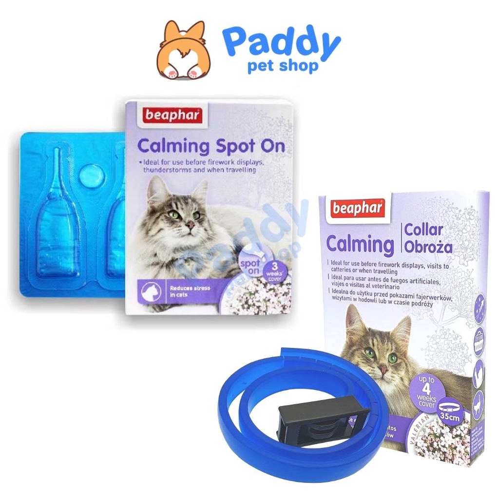 Vòng Cổ &amp; Nhỏ Gáy Giảm Stress Cho MÈO Thư Giãn Beaphar Calming