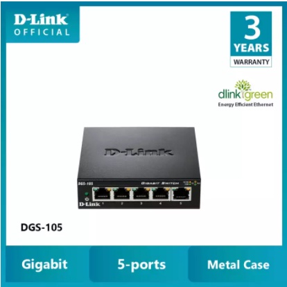 D-LINK DGS-105 - Bộ chia cổng mạng 5 cổng 10/100/1000 Mbps