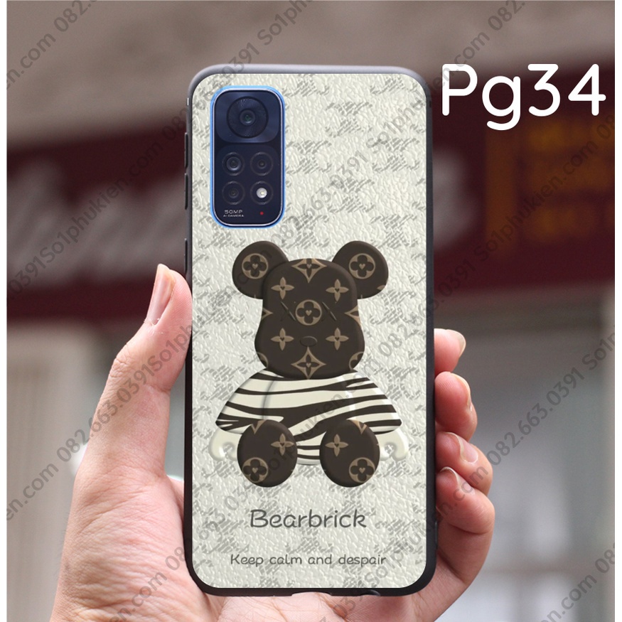 Ốp lưng Xiaomi Redmi Note 11 / Note 11s 4G (bản VN) / Note 11s 5G dẻo đen in hình gấu nâu đẹp sắc nét