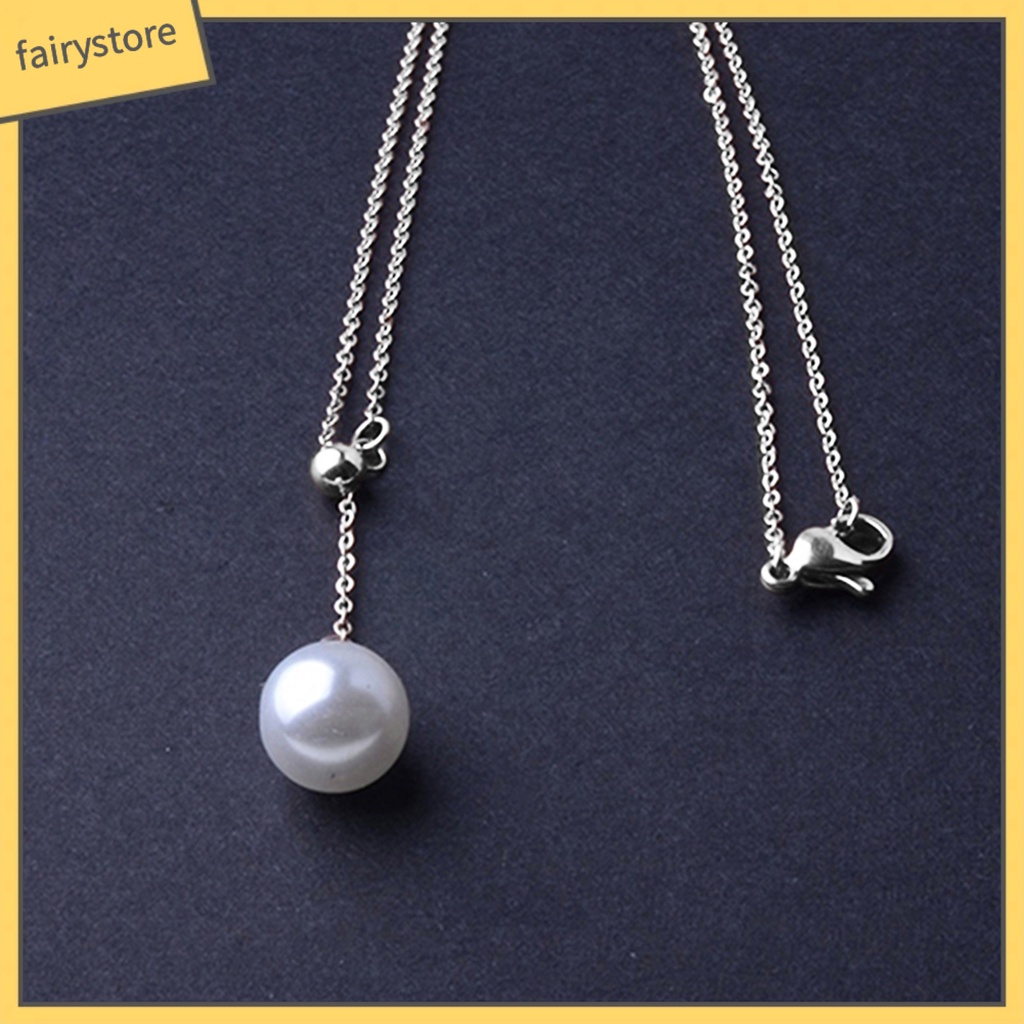 Dây Chuyền Hợp Kim Dáng Dài Đính Ngọc Trai Nhân Tạo Xinh Xắn Cho Nữ