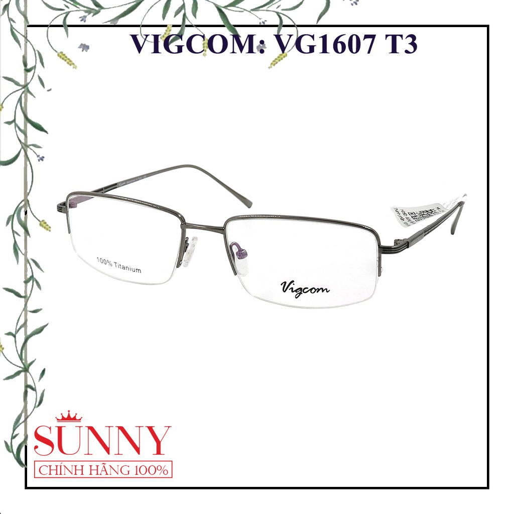 Gọng kính thời trang Vigcom VG1607 nhiều màu kim loại chính hãng, thiết kế dễ đeo bảo vệ mắt