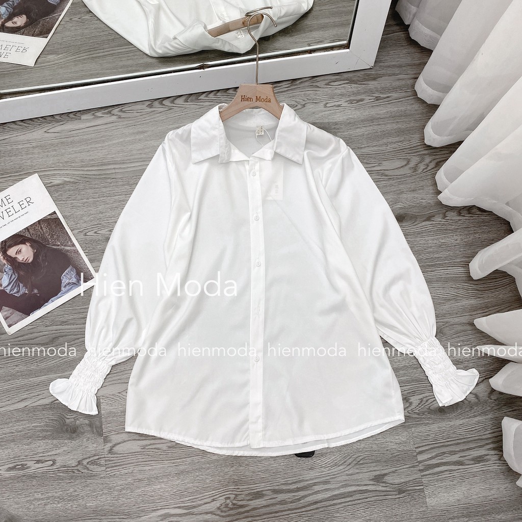 Áo sơmi nữ tay bo chun,Áo sơ mi công sở dài tay | BigBuy360 - bigbuy360.vn