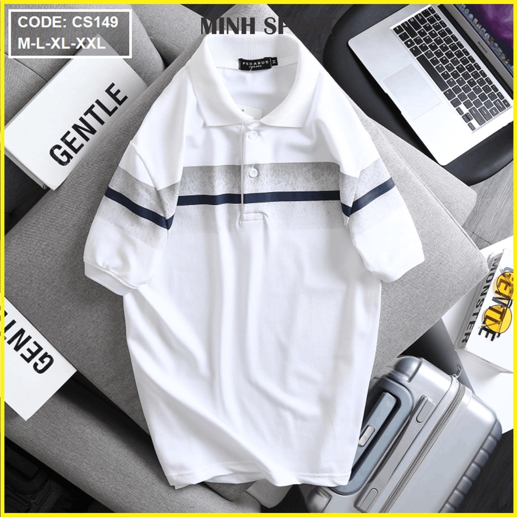 Áo Thun Polo Nam Ngắn Tay Cổ Bẻ Phối Sọc Cao Cấp mã AO.51