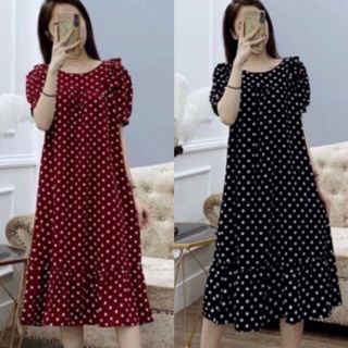 Váy bầu thiết kế chấm bi