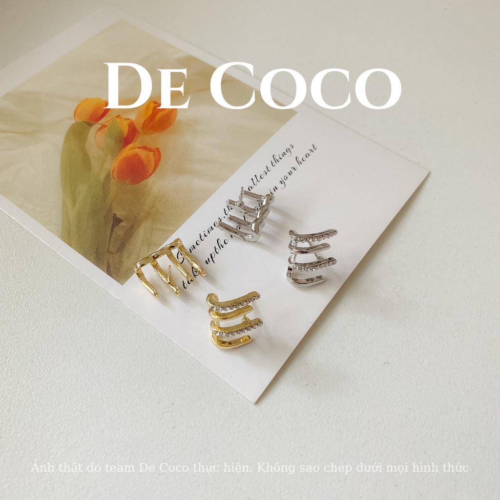 Khuyên tai bạc 925 Basic triple hoops decoco.accessories