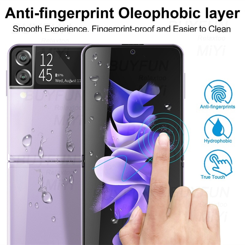 Miếng Dán Bảo Vệ Màn Hình 3 Trong 1 Cho Samsung Galaxy Z Flip 3 Sansung Zflip3 Z Flip3 2021 5g Kính