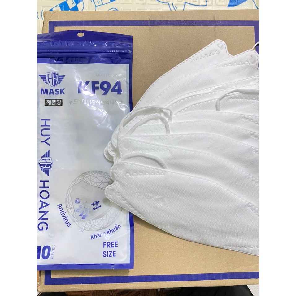 khẩu trang 4 Lớp KF94 Huy Hoàng MASK thùng 300 cái kháng khuẩn.
