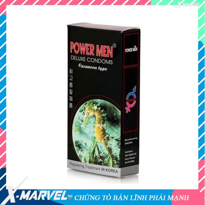 Bao Cao Su Power Men Long Shock Type Cá Ngựa Đen Gân Gai Kéo Dài Thời Gian (12pc) /điều hòa niềm vui