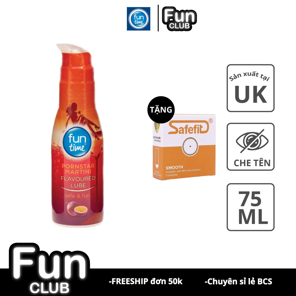 Hàng UK - Gel bôi trơn Hương Cocktail Tiệc Đêm Funtime P.O.R.N.Star Martini Flavoured Lube 75ml GEL021