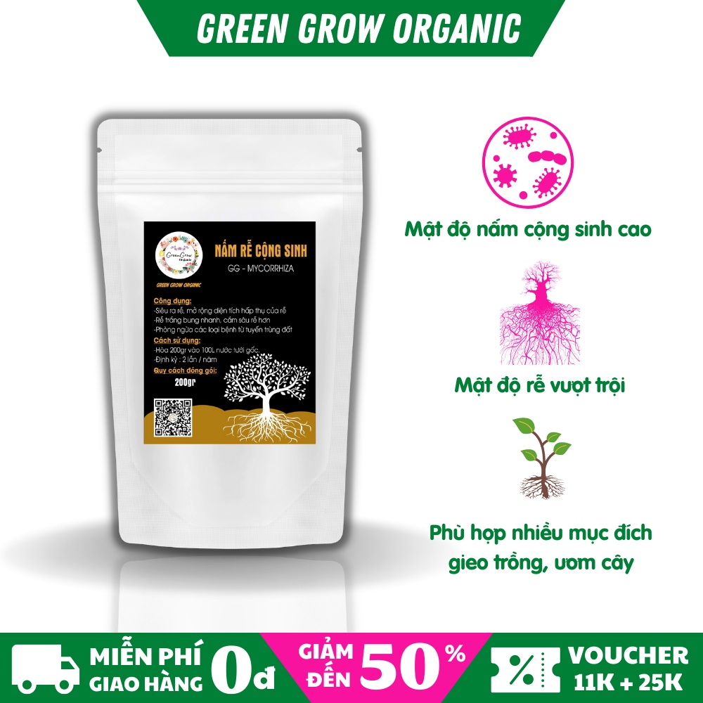 Nấm cộng sinh GG Mycorrhiza siêu kích rễ đẻ nhánh phục hồi chiết cành trừ tuyến trùng rễ MS115 GREEN GROW