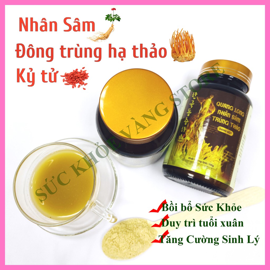 Bột Đông trùng hạ thảo nhân sâm - Quang Long nhân sâm trùng thảo hỗ trợ sức khỏe người già