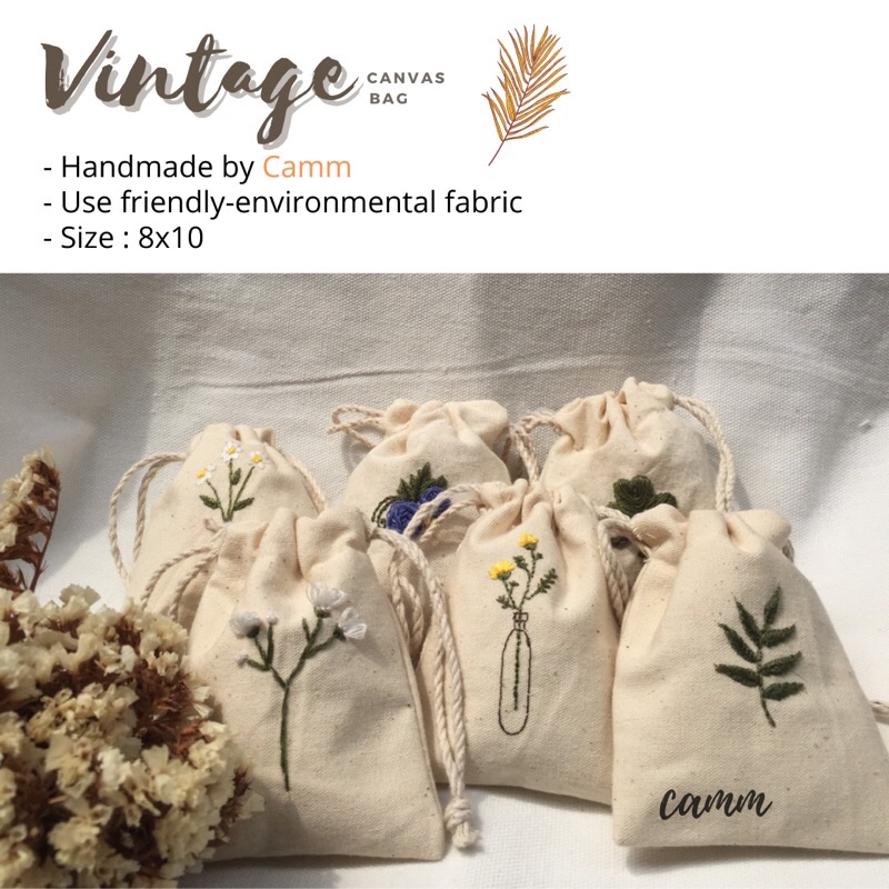 🍊 Túi vải thêu HANDMADE by Camm | Vintage Canvas Bag
