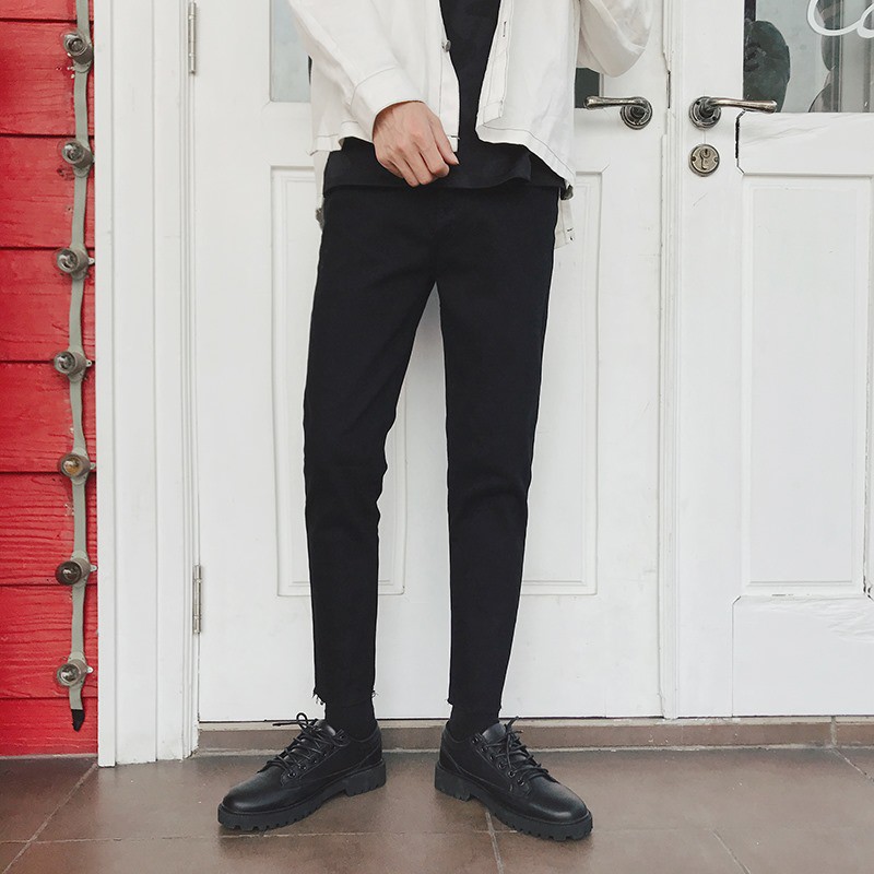 Quần Jeans Đen Xả Lai Unisex