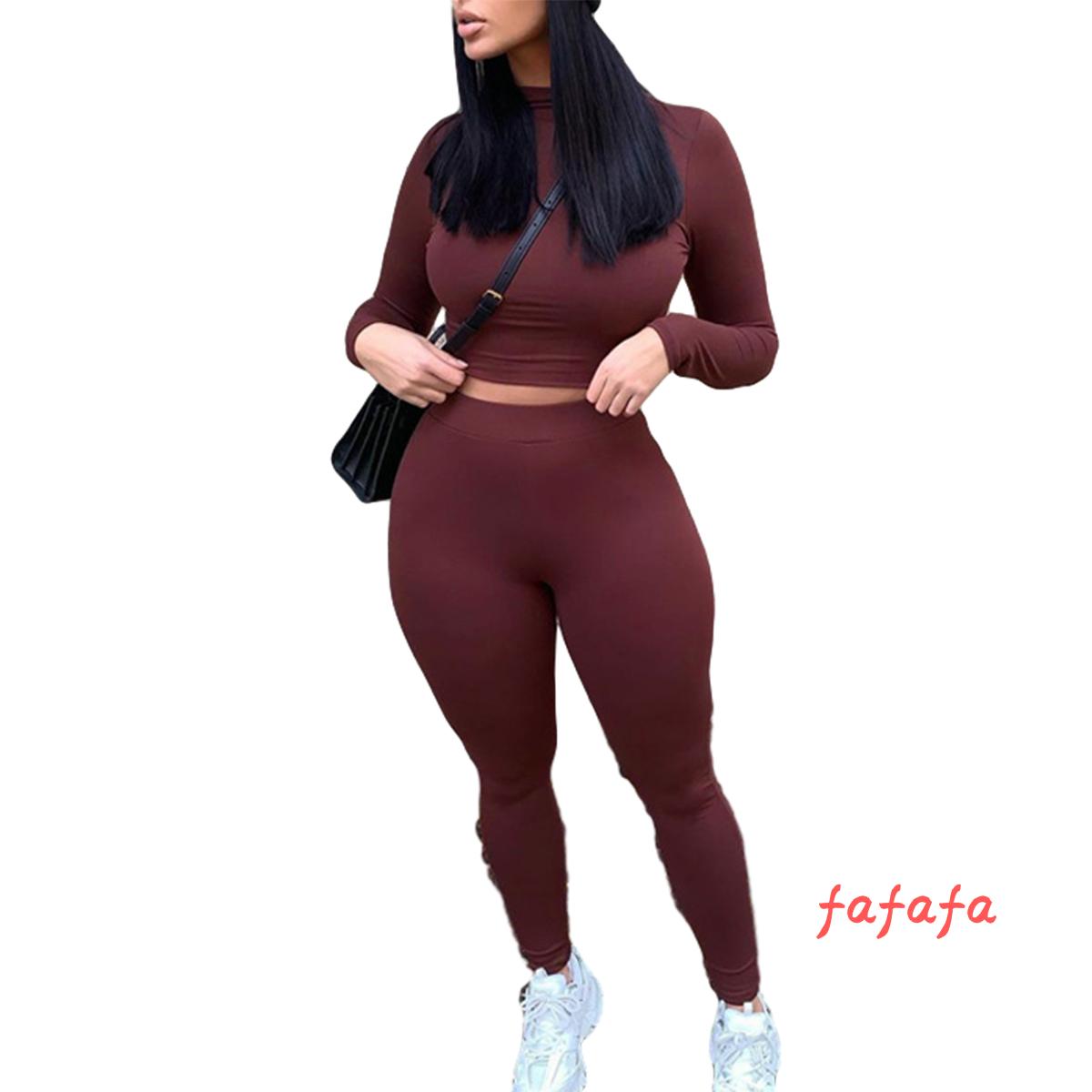 Bộ áo tay dài + quần dài ôm dáng gợi cảm cho nữ