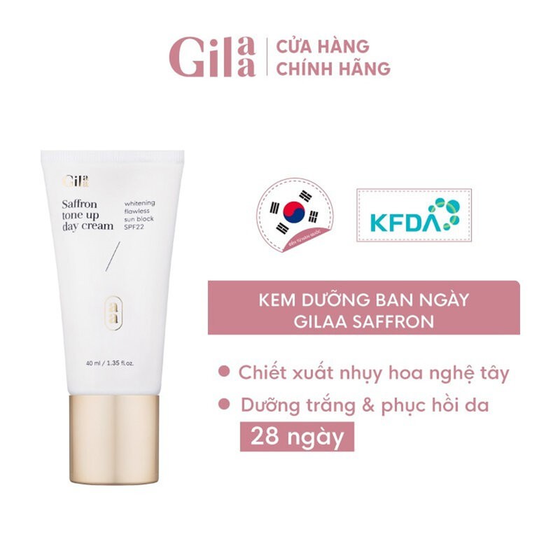 Kem Dưỡng Gilaa Dưỡng Sáng Và Phục Hồi Da Cho Ban Ngày Saffron Tone Up Day Cream SPF 22 40ml