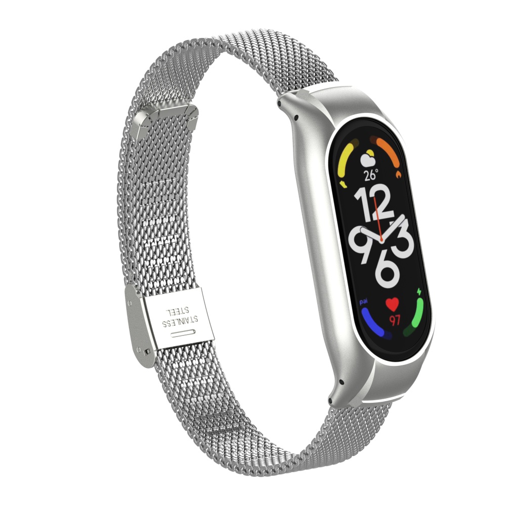 Dây Đeo Thay Thế Bằng Kim Loại Không Gỉ Cho Xiaomi Mi band 7 Mi band 3 / 4 / 5 / 6