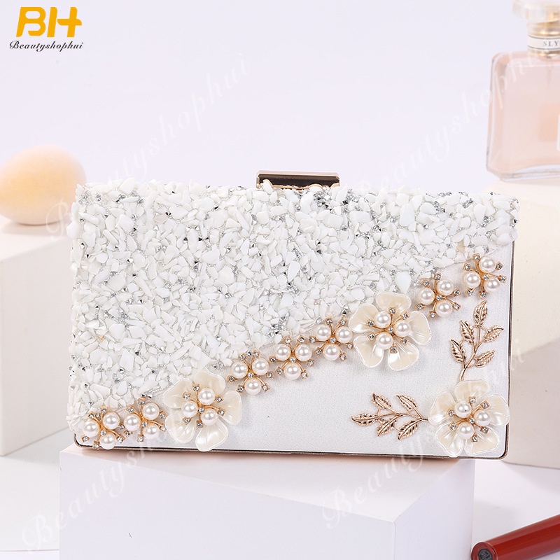 Ví Dự Tiệc Cầm Tay Đính Đá Lấp Lánh Phong Cách Âu Mỹ Mới