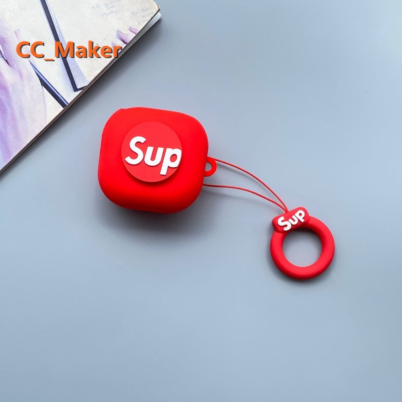 【In Stock】New Samsung Galaxy Buds Live Case Trendy Brand SUP Metal Pendant Samsung Galaxy Buds Earphone Case Silicone Soft Shell Case Buds Live Cover