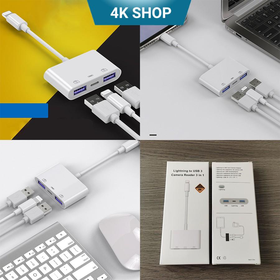 Jack chuyển lightning sang 2 cổng usb [Chính Hãng có sạc trực tiếp]