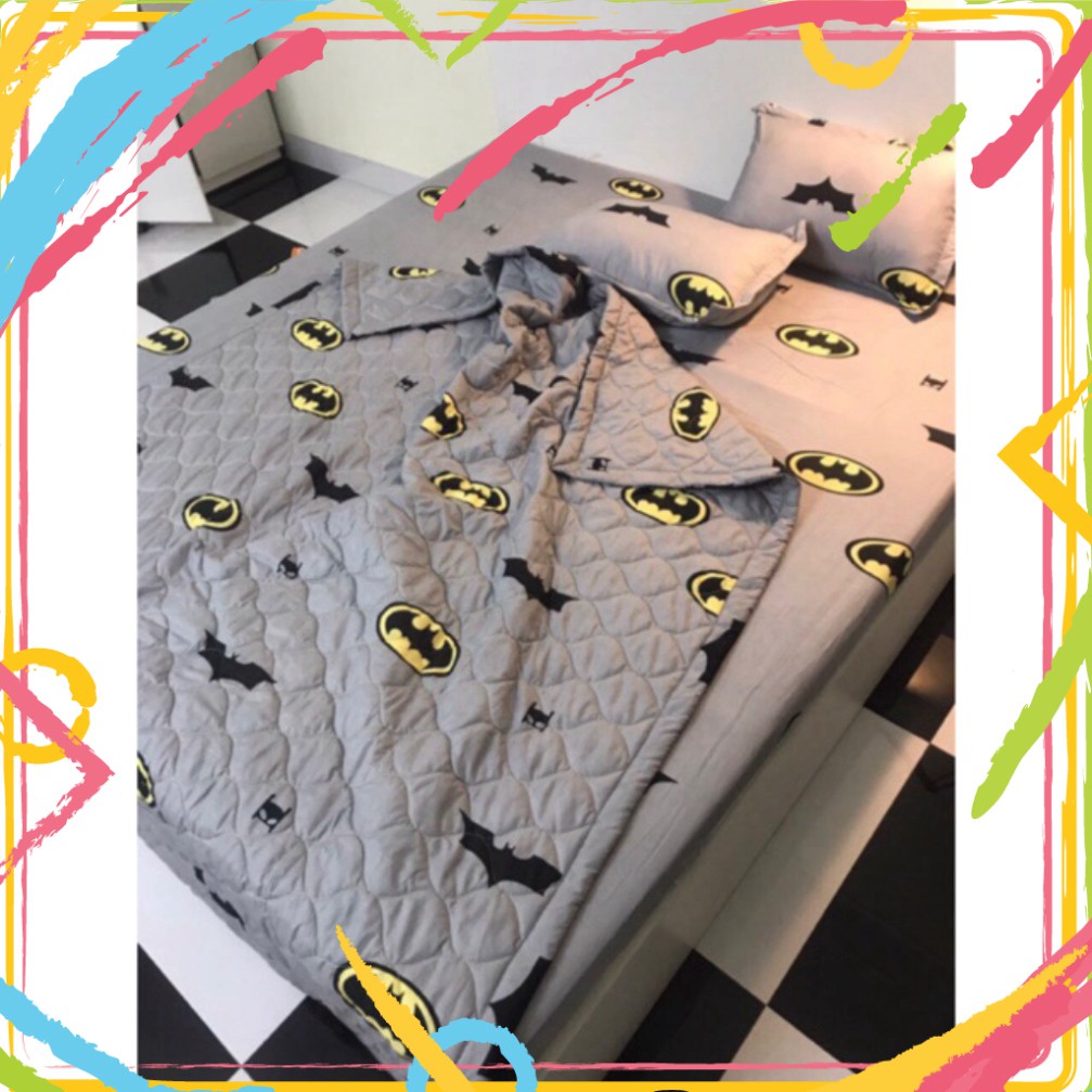 Bộ Chăn Ga Gối Hè Thu 5 Món Mẫu BatMan