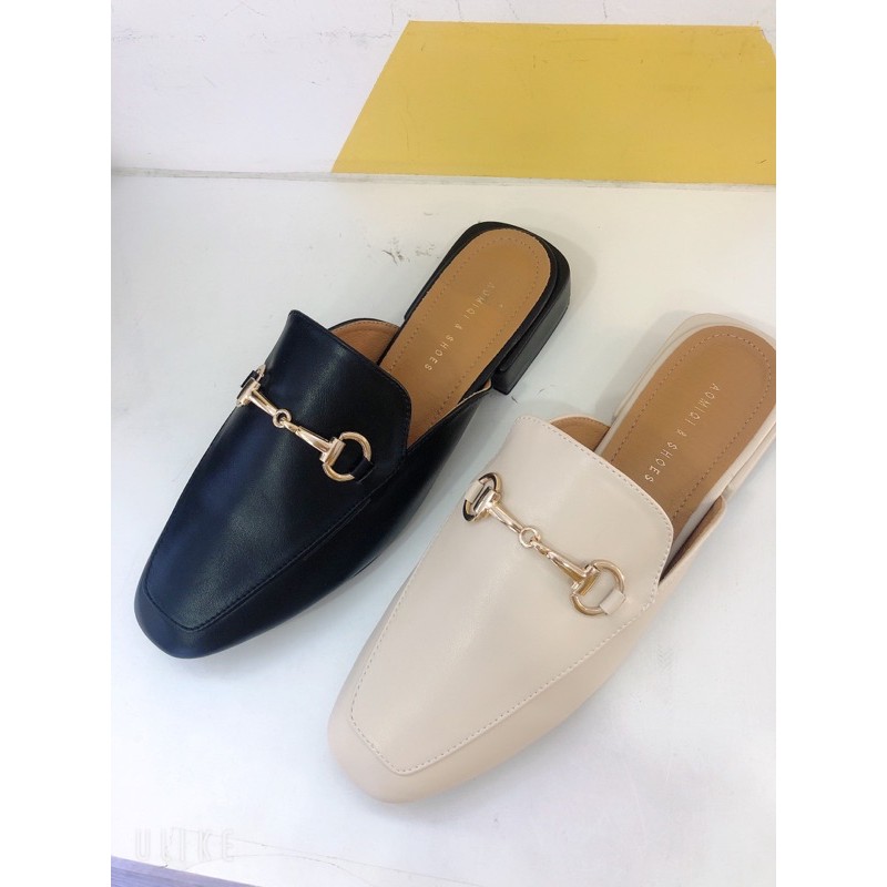 BEESHOES - GIÀY SỤC NỮ MŨI TRÒN ĐẾ VUÔNG - GIÀY SỤC NỮ MŨI TRÒN ĐẾ VUÔNG CAO 2 PHÂN SẴN MÀU ĐEN - KEM 201195