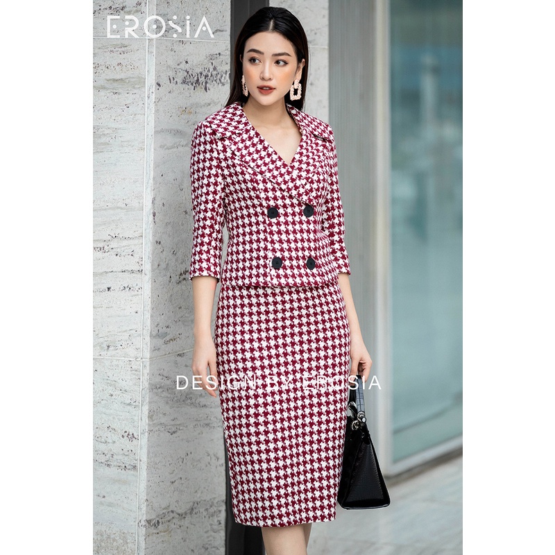 Set Vest Dạ Tweed Tay Lỡ EROSIA | BigBuy360 - bigbuy360.vn