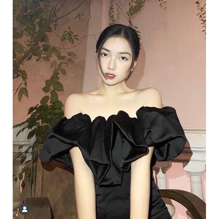 [C145]Váy trễ vai hai màu trắng đen kiểu dáng freesize phom ôm tôn dáng hack chân cực xinh - Váy đầm nữ dáng body hở vai | BigBuy360 - bigbuy360.vn