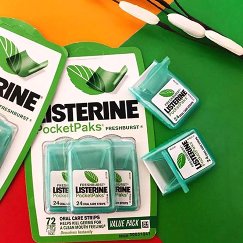 MIẾNG NGẬM THƠM MIỆNG LISTERINE POCKETPAKS FRESH BURST 72 MIẾNG