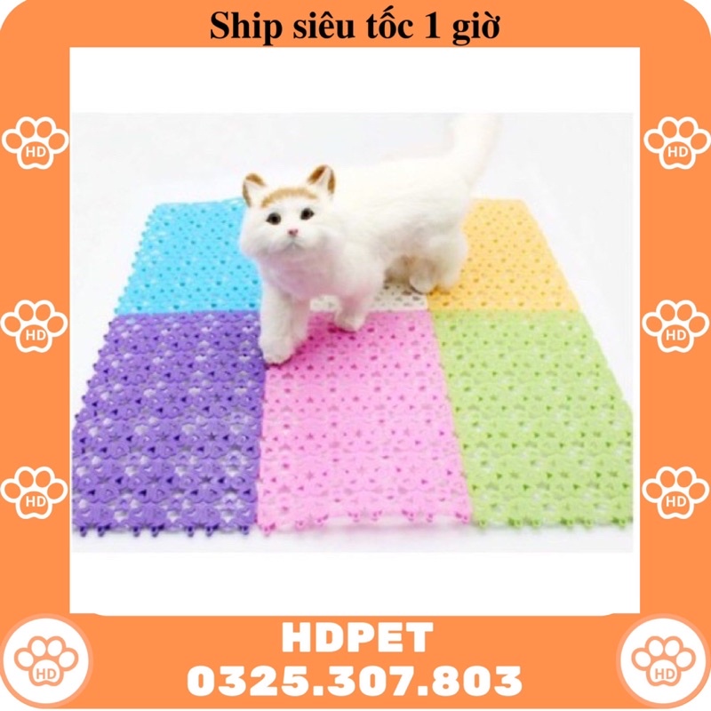 Tấm lót sàn chuồng chó mèo bằng nhựa PVC nhiều màu (30x20cm)