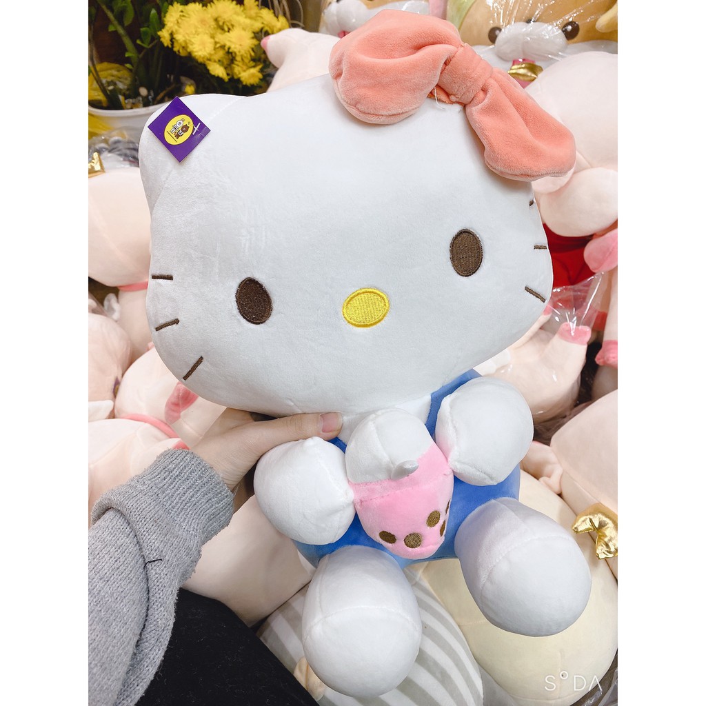 Gấu bông mèo Hello Kitty váy hồng kích thước 30-40-55cm NEOCI