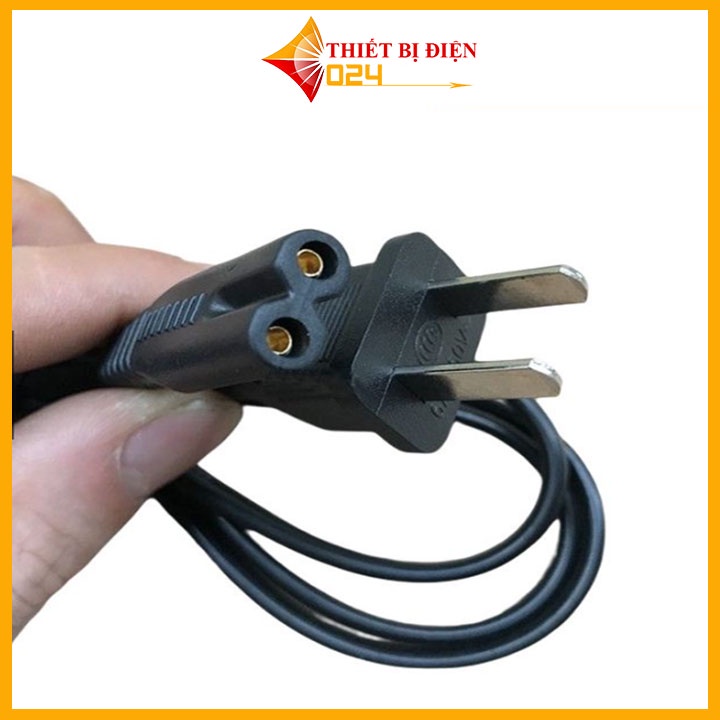 Dây nguồn AC 220V liền giắc cắm 2 chân dài 1 mét đầu tròn