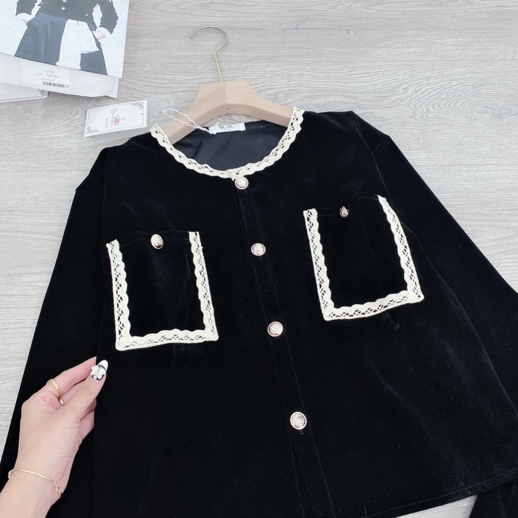 SET NHUNG VIỀN REN MIX CHÂN VÁY NGẮN