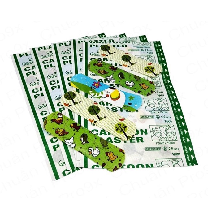 Băng keo cá nhân dễ thương họa tiết hoạt hình Hộp 100 miếng chống nước cho bé