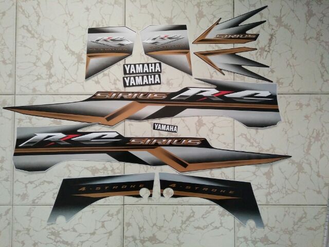 Bộ tem xe yamaha virus RC đen bạc