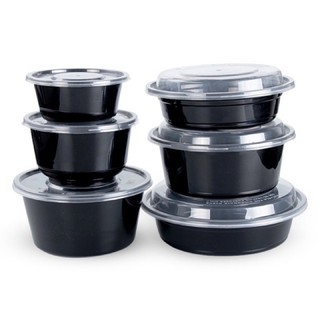 Lốc 50 hộp nhựa Đen đáy tròn (1000ml); (750ml); (600ml); (350ml)