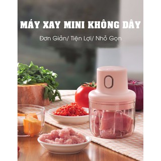 Máy Xay Mini Đa Năng, Dung Tích 250ml , Có Cổng Sạc Usb, Nhỏ Gọn Tiện Ích Dễ Sử Dụng, Xay Hành, Tỏi, Rau Củ..