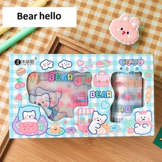 Set sticker và washi gấu vịt dễ thương