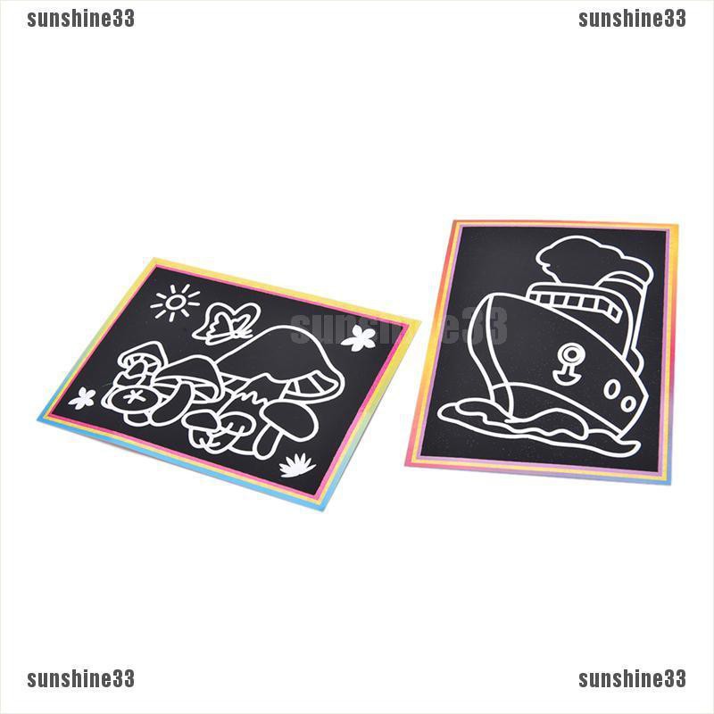 【COD•suns】10pcs 9*12CM Small Size Kids Scraping Painting Educational Toys For