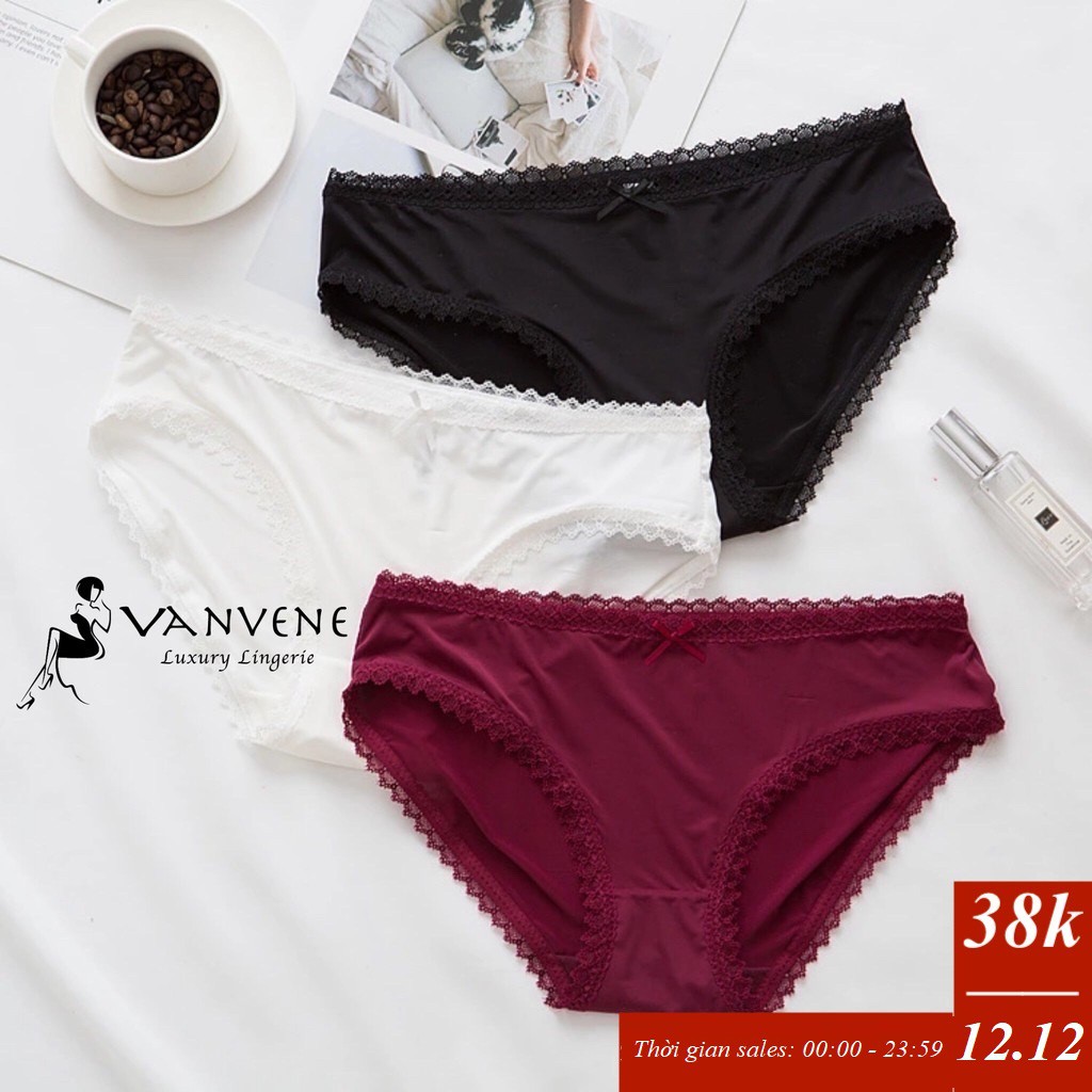 Quần Lót Chất Thun Lạnh Mềm Mát Viền Ren Co Giãn Nhiều Q047