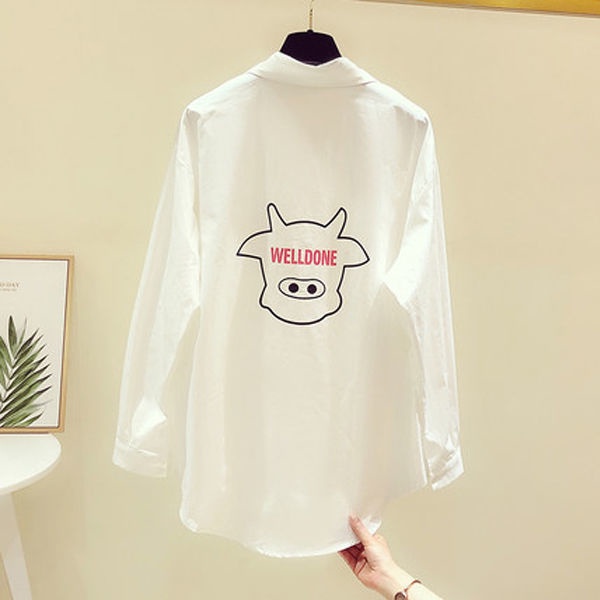 Áo sơ mi dáng rộng phong cách Hàn Quốc thời trang cho nữ