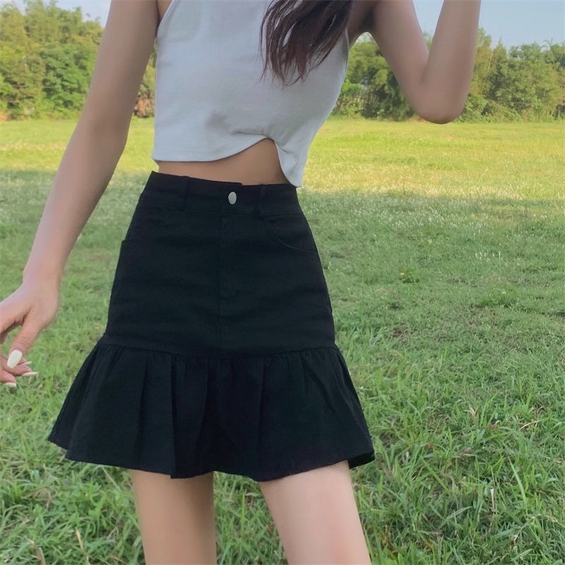 Chân váy chữ A lưng cao thời trang dành cho nữ