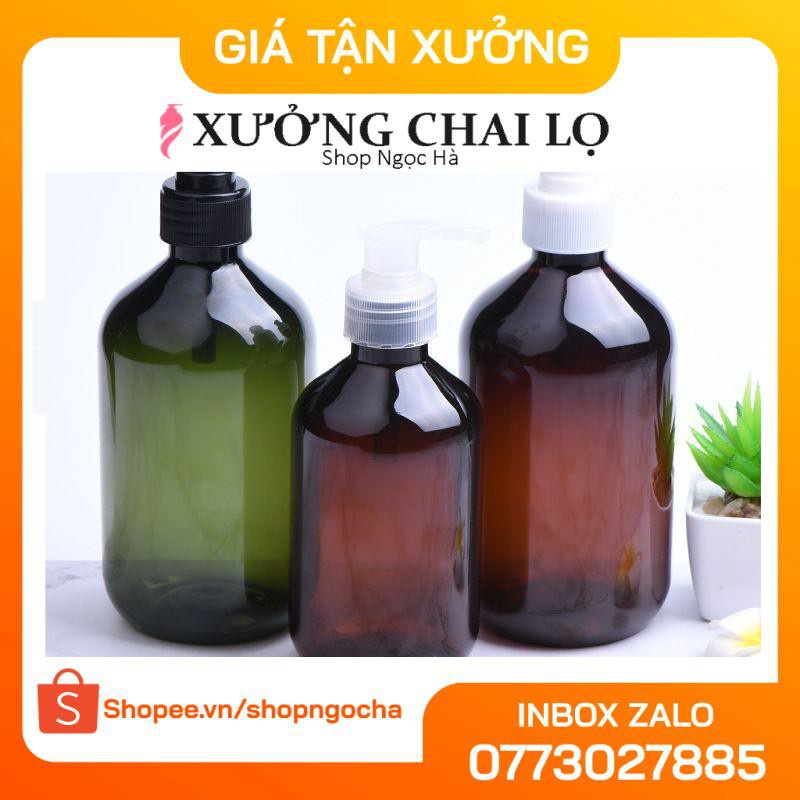 Chai Chiết Mĩ Phẩm ❤ GIÁ RẺ NHẤT ❤ Chai nhựa pet xịt vòi nhấn 300ml chiết mỹ phẩm, đựng dầu gội, sữa tắm .