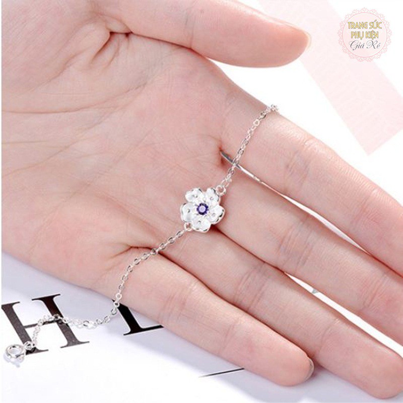 Lắc tay hoa anh đào LT44 nhỏ xinh bạc S925
